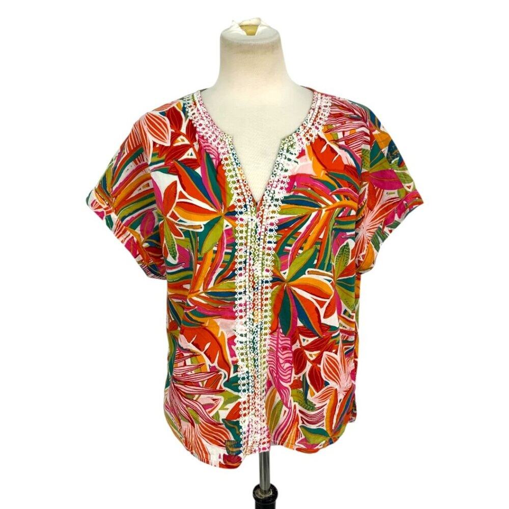 C&C California Multicolor Tropical Print Short Sleeve Tee